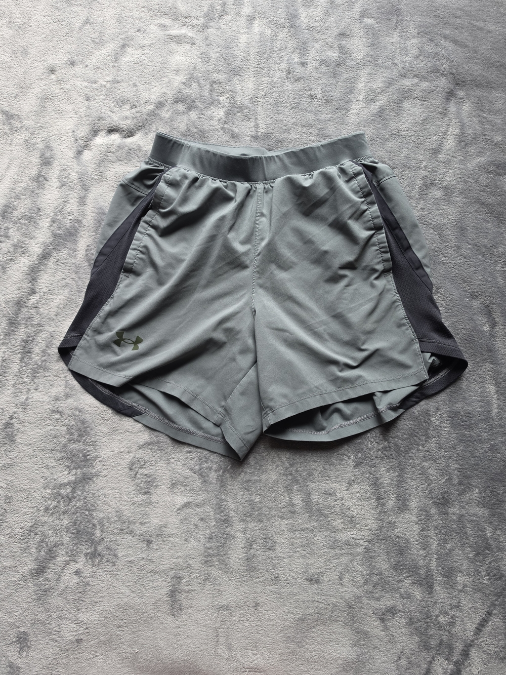Under Armour Women’s Slate Gray Athletic Shorts with Black Panels